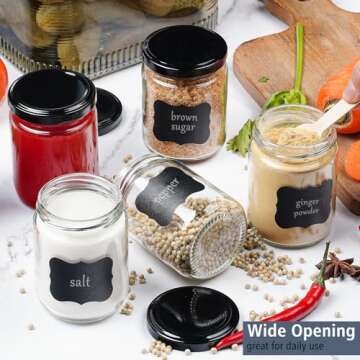 Folinstall 8 oz Small Glass Jars with Airtight Lids, 20 Pcs Candle Jars for Candle Making, Wedding Party, Empty Food Storage Jars for Spices, Honey, Jam, Candy, Cookies, Pudding, Yogurt, Dessert