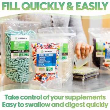 XPRS Nutra Size 0 Empty Capsules - 100 Clear Count Vegan Pill Capsules - Easy DIY Filling