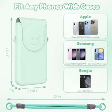 OUTXE Silicone Cell Phone Holder, Compatible with Bogg Bags, Mint Green Phone Bag Accessories