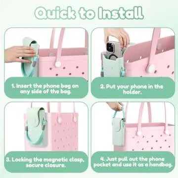 OUTXE Silicone Cell Phone Holder, Compatible with Bogg Bags, Mint Green Phone Bag Accessories