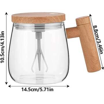 Electric Mixing Mug, Electric Mixing Cup Self Stirring Coffee Mug, 400ml Lightweight Self Mixing Cup...