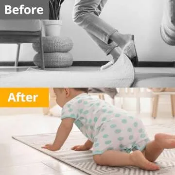 Daisyhome 8 PCS Rug Tape Grippers for Area Rugs - Anti-Slip, Reusable, & Easy to Use