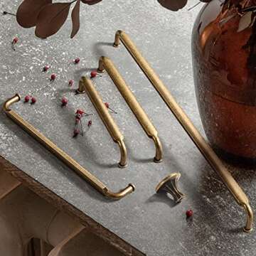 Goo-Ki 6 Pack 5 Inch （128mm） Hole Center Cabinet Pulls Antique Brass Zinc Alloy Kitchen Drawer P...