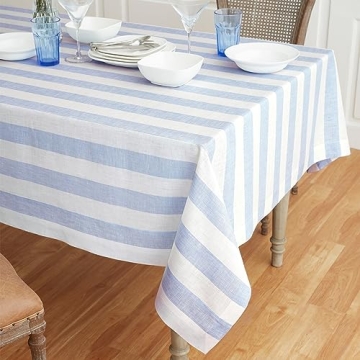 Elegant 100% Pure Linen Tablecloth - Machine Washable Design