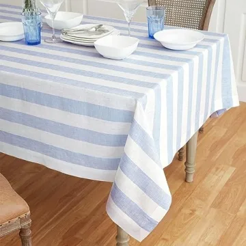 Elegant 100% Pure Linen Tablecloth - Machine Washable Design