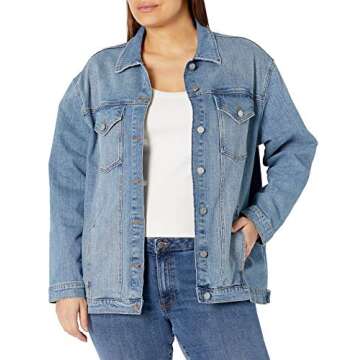 The Drop Women's Andrea Oversized Denim Jacket, Clearwater, XXS