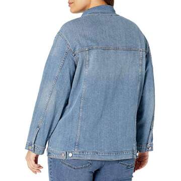 The Drop Women's Andrea Oversized Denim Jacket, Clearwater, XXS