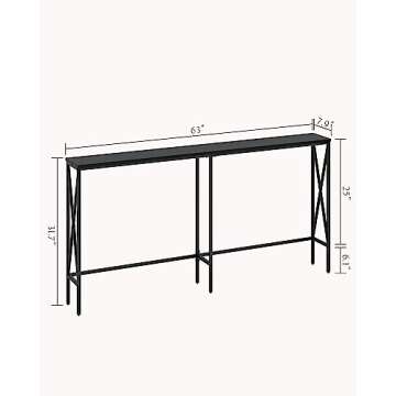 Masupu 63" Console Table for Narrow Spaces and Modern Style
