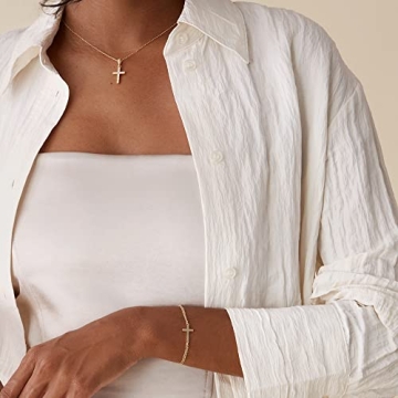 PAVOI 14K Gold Plated Cross Bracelet - Elegant Gift Idea