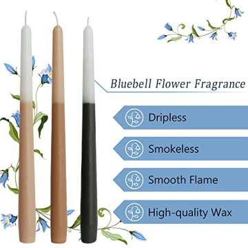 Dripless Candles Scented Candle Sticks - Gedengni 6pcs Gradient Colored Candles Brown Taper Candle A...