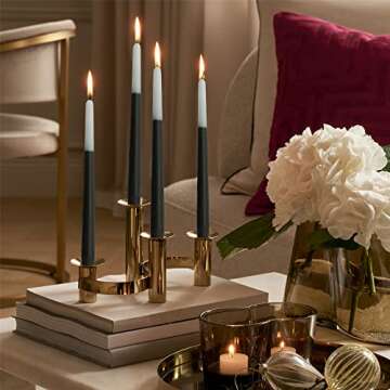 Dripless Candles Scented Candle Sticks - Gedengni 6pcs Gradient Colored Candles Brown Taper Candle Aromatherapy Candles for Dinner Wedding Party Decor Idea (8S-Bluebell)