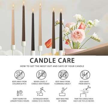 Dripless Candles Scented Candle Sticks - Gedengni 6pcs Gradient Colored Candles Brown Taper Candle Aromatherapy Candles for Dinner Wedding Party Decor Idea (8S-Bluebell)
