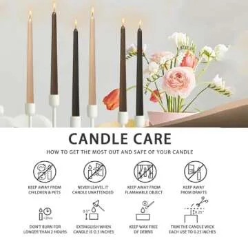 Dripless Candles Scented Candle Sticks - Gedengni 6pcs Gradient Colored Candles Brown Taper Candle Aromatherapy Candles for Dinner Wedding Party Decor Idea (8S-Bluebell)