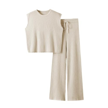 TIQOJE Womens Comfy 2 Piece Sweater Set for All Occasions