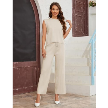 TIQOJE Womens Comfy 2 Piece Sweater Set for All Occasions