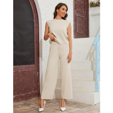 TIQOJE Womens Comfy 2 Piece Sweater Set for All Occasions