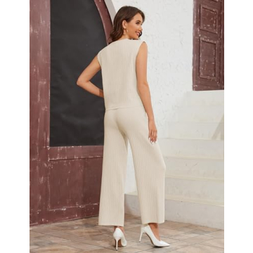 TIQOJE Womens Comfy 2 Piece Sweater Set for All Occasions