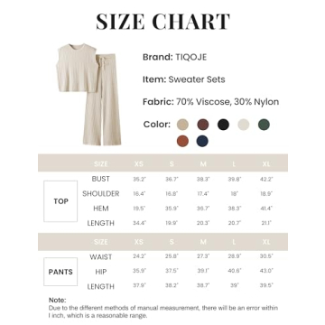TIQOJE Womens Comfy 2 Piece Sweater Set for All Occasions