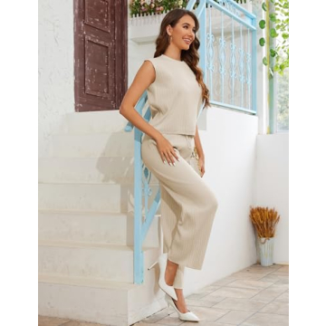 TIQOJE Womens Comfy 2 Piece Sweater Set for All Occasions