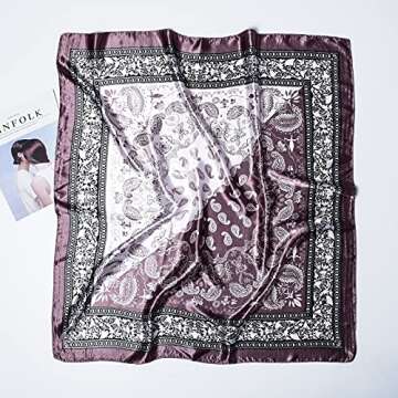 Stlvoll 5PCS Large Satin Head Scarves - Silk Square Like Neck Scarf Hair Wraps Headscarf for Sleepin...