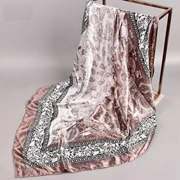 Stlvoll 5PCS Large Satin Head Scarves - Silk Square Like Neck Scarf Hair Wraps Headscarf for Sleeping Head Scarf Bundle 35 in