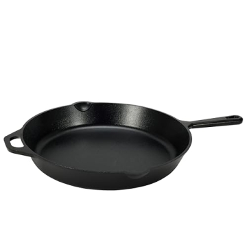 Amazon Basics 15-Inch Pre-Seasoned Cast Iron Skillet Heavy-Duty