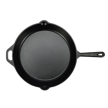 Amazon Basics 15-Inch Pre-Seasoned Cast Iron Skillet Heavy-Duty