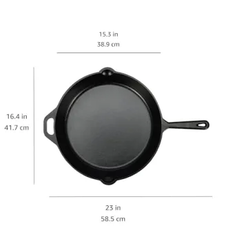 Amazon Basics 15-Inch Pre-Seasoned Cast Iron Skillet Heavy-Duty