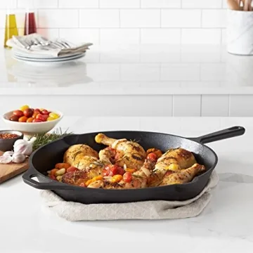 Amazon Basics 15-Inch Pre-Seasoned Cast Iron Skillet Heavy-Duty