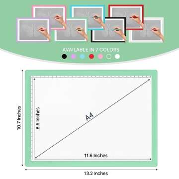 iVyne Rechargeable A4 Light Pad for Tracing & Weeding - LED Light Board for Weeding Vinyl - for Cric...