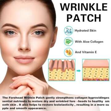Aobeo Forehead Wrinkle Patches 12pcs - Smooth Fine Lines & Wrinkles, Anti-Wrinkle Patches with Hydrolyzed Collagen with Aloe,Vitamin E, Anti Wrinkle Patches, Forehead Wrinkles Treatment