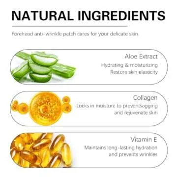 Aobeo Forehead Wrinkle Patches 12pcs - Smooth Fine Lines & Wrinkles, Anti-Wrinkle Patches with Hydrolyzed Collagen with Aloe,Vitamin E, Anti Wrinkle Patches, Forehead Wrinkles Treatment