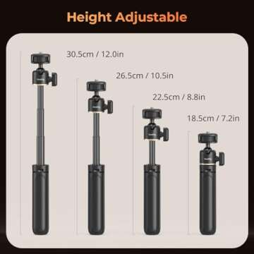 SMALLRIG Mini Tripod for Camera, Small Vlogging Travel Tripod 360° Ball Head, Desk Tripod Stand for Webcam, Handheld Tripod for Canon g7x, for Sony Zv1 and Phone