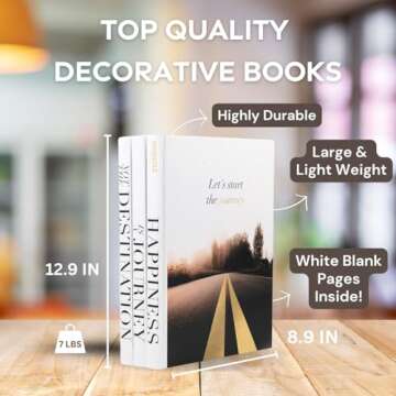 Decorative Books for Home Decor - Coffee Table Book Decor - Fake Books for Decoration - Faux Books f...