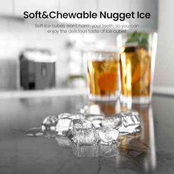 Nugget Ice Maker with Self-Cleaning - 35lbs/24H for Home