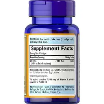 Puritan's Pride Beta Carotene 7,500mcg Softgels - Antioxidant & Eye Health Support