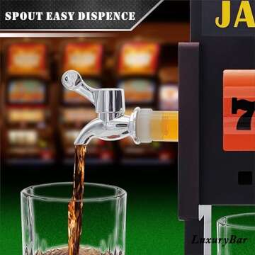 Slot Whiskey Decanter Set 32oz Whiskey Decanter Sets for Men with Spout Stones &Tray,Casino Liquor D...