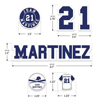 Custom Baseball Helmet Sticker Set - Includes Personalized Decals for Baseball Bats, Softball Bats, Sports Helmets, Bat Knobs and More - Individual (1 Player)