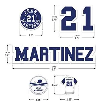 Custom Baseball Helmet Sticker Set - Includes Personalized Decals for Baseball Bats, Softball Bats, Sports Helmets, Bat Knobs and More - Individual (1 Player)