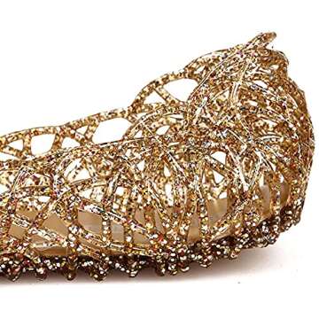 Domucos Bling Jelly Flat Women's Shoes for Weddings Parties Casual - Gold Glitter Size 9.5