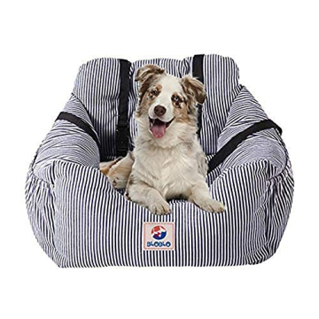 BLOBLO Dog Car Seat Pet Booster Seat Travel Safety Dog Bed for Car with Storage Pocket