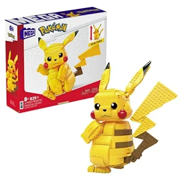 MEGA Pokémon Building Toys Set Jumbo Pikachu with 806 Pieces, Articulated and Poseable, 12 Inches T...