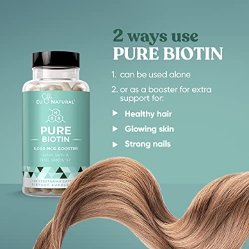 Biotin 5000 MCG Hair Skin Nails Supplement - Vegan Soft Capsules