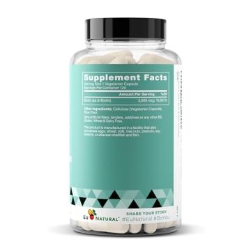 Biotin 5000 MCG Hair Skin Nails Supplement - Vegan Soft Capsules
