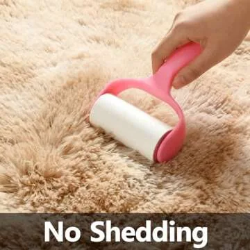 Deerhoo Large Shag Area Rugs 5 x 8, Tie-Dyed Plush Fuzzy Rugs for Living Room, Ultra Soft Fluffy Furry Rugs for Bedroom, Indoor Carpet Nursery Rugs for Kids Room Home Decor, Beige