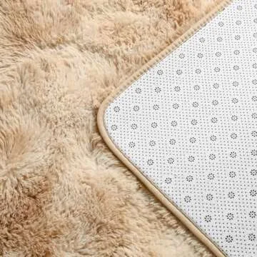 Deerhoo Large Shag Area Rugs 5 x 8, Tie-Dyed Plush Fuzzy Rugs for Living Room, Ultra Soft Fluffy Furry Rugs for Bedroom, Indoor Carpet Nursery Rugs for Kids Room Home Decor, Beige
