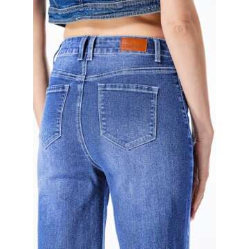 Sidefeel Women’s Stylish High-Waisted Wide Leg Jeans