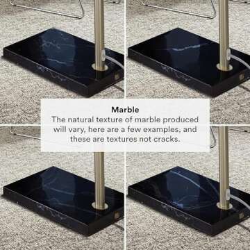 Brightech Logan Arc Floor Lamp, Bright Standing Lamp for Living Rooms, Offices & Bedrooms, Modern Living Room Décor, Tall Hanging Floor Lamp for Reading and More – Black