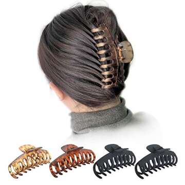 OWIIZI Large Leopard Print Hair Clips for Thick Hair