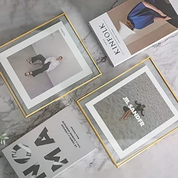 Jajamy Gold Floating Picture Frames for 8x10 Photos